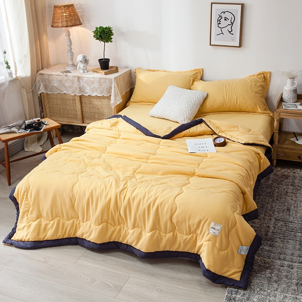 Gule sommerdyner sengetøy kaster blått teppe tegneserie dyne sengetrekk quilting hjemmetekstiler egnet for voksne barn