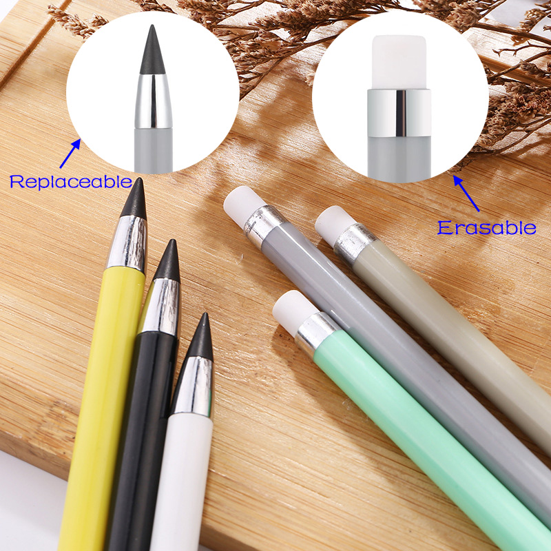 6 unids/set lápiz sin tinta escritura ilimitada sin tinta HB pluma herramienta de pintura para bocetos escuela suministros de oficina para papelería para niños