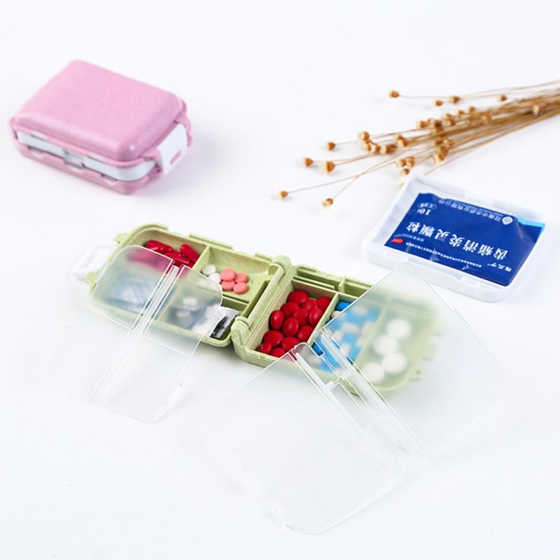 Bærbar hvedestilk forseglet lille pilleæske medicinopbevaringsetuier forsegling pilleæske rejse pilleetui