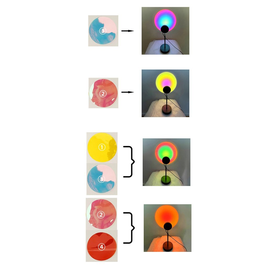 Lampada per proiettore al tramonto affascinante atmosfera RGB luce Home Coffee Shop sfondo decorazione murale telecomando lampade al tramonto