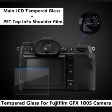 Fuji GFX100S Camera Main Screen Tempered Glass Hardness + PET Info Film Screen Protector for Fujifilm GFX 100S Camera