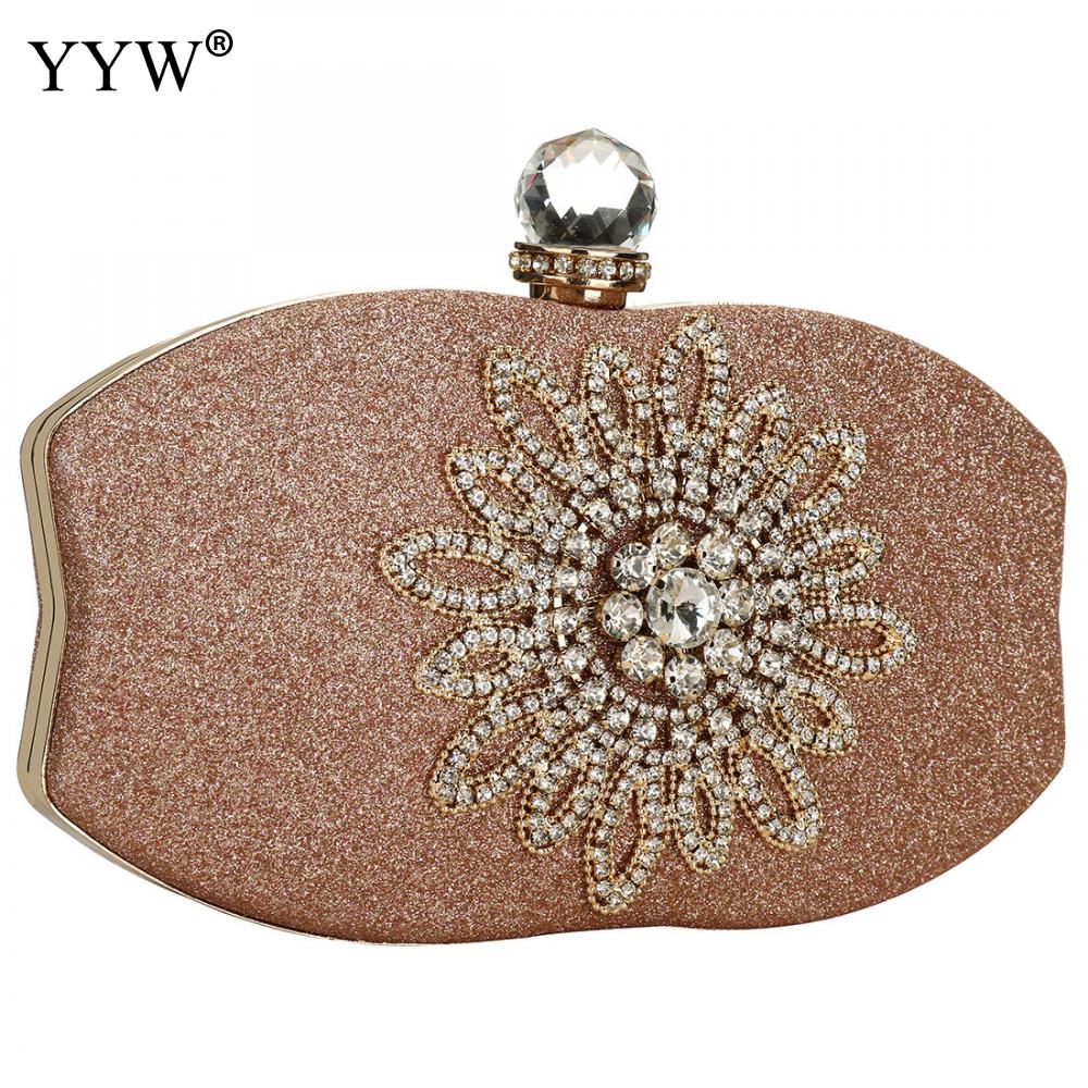 Floral cristal embrague bolsas para las mujeres boda embragues monedero rosa de plata Mujer carteras Mochilas de Mujer