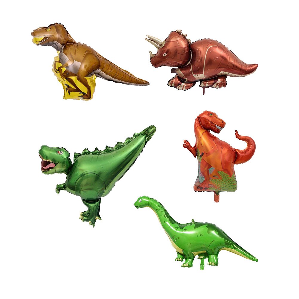 1/4/5 Pcs Mini Dinosaur Foil Balloon Boys Animal Balloons Childrens Toy Dinosaur Birthday Party Jurassic Decorations Balloon: 5pcs