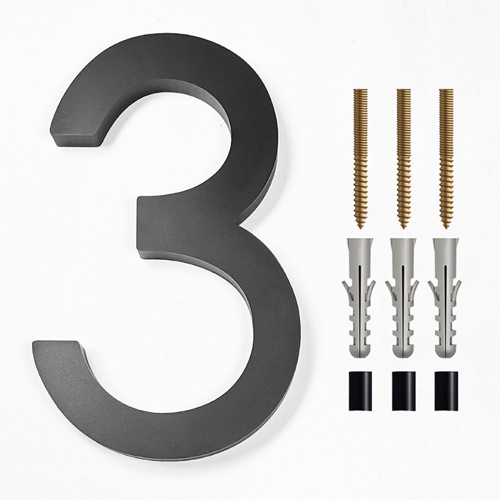 6" Floating House Number Modern House Numbers Garden Door Number with Nail Kit Black 911 Visibility Signage Mailbox Decor: SKY BLUE