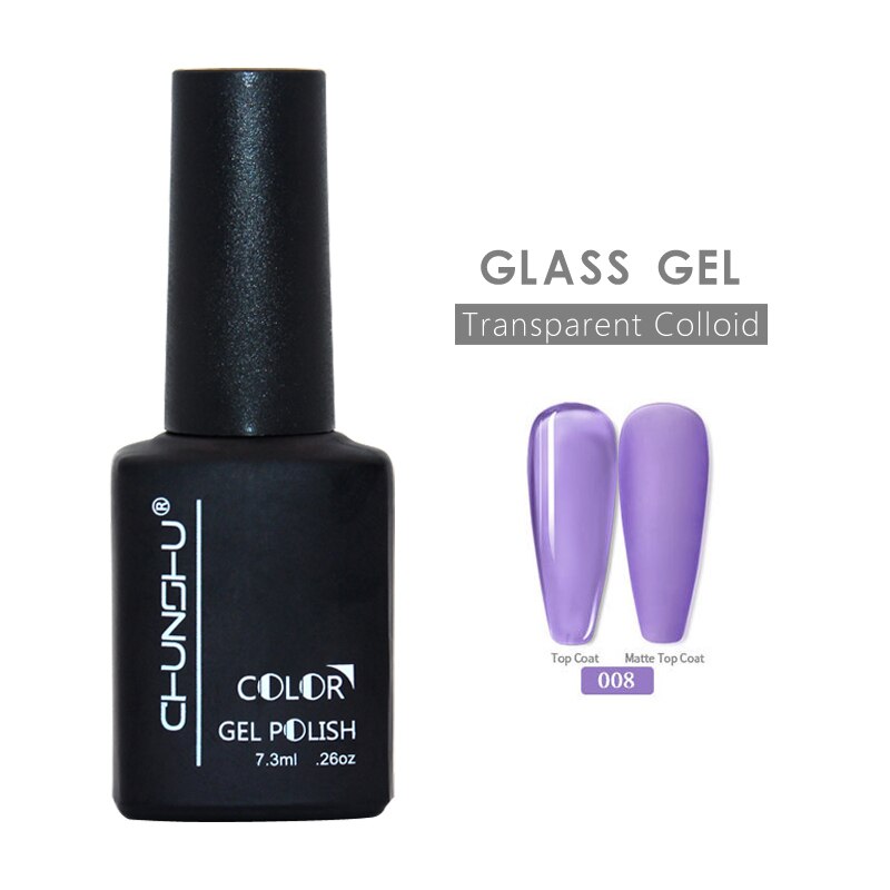Ankomster vaktelegg semi-permanant uv gel neglelakk gjennomsiktig kolloid bløtlegging av nails art manikyr for toppstrøk 12ml gjør det selv: Glassgel -08