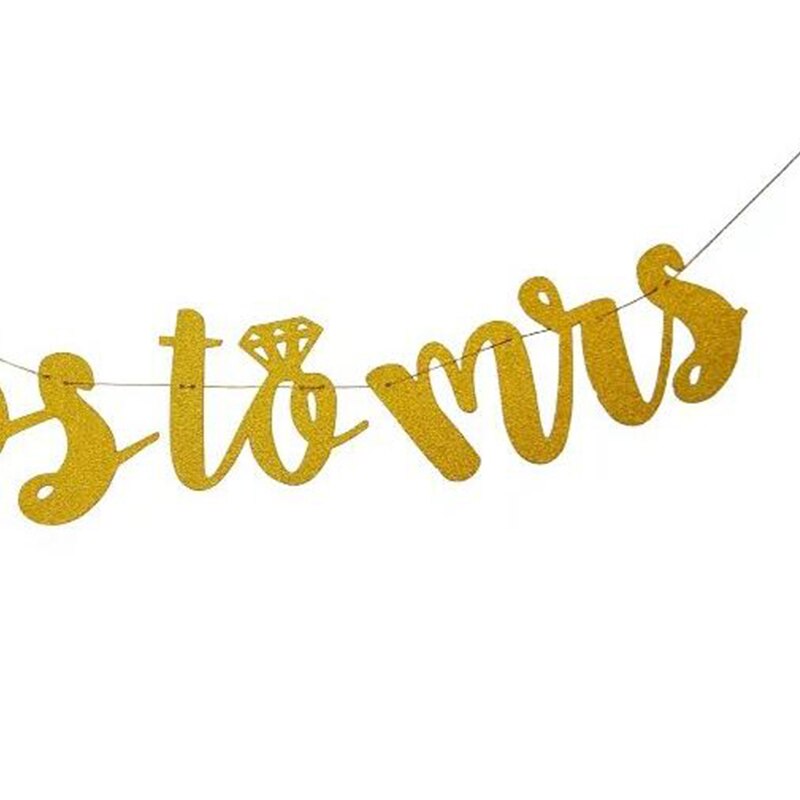 1set Gold Glittery Letters MISS TO MRS banner, miss to mrs sign, for bridal shower decorations, engagement party decorations