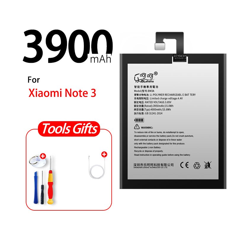 Original Batterie 3500mAh 3.85V Battery BM3A For Xiaomi Miui Note 3 Note3