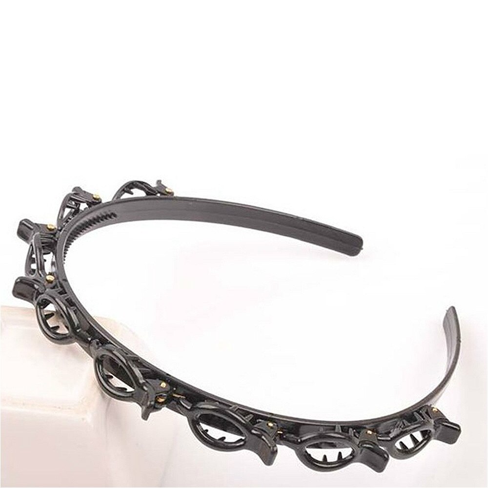 Pinzas para el pelo con doble flequillo para mujer, horquillas para la cabeza, trenza giratoria, horquilla frontal, diadema, tocado, novedad de 2022
