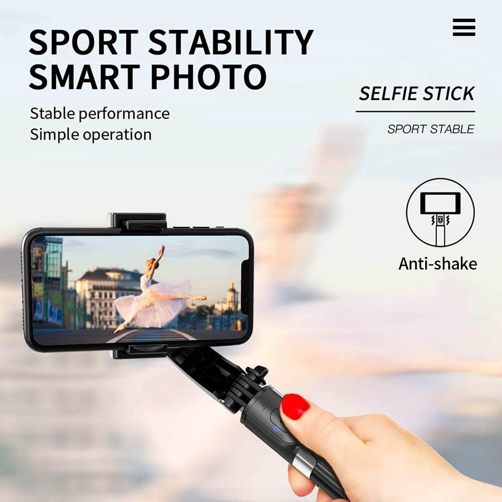 Gimbal Stabilizer Selfie Stick - L08 - Aluminum Alloy - Foldable - Bluetooth 4.0 - for Smartphones