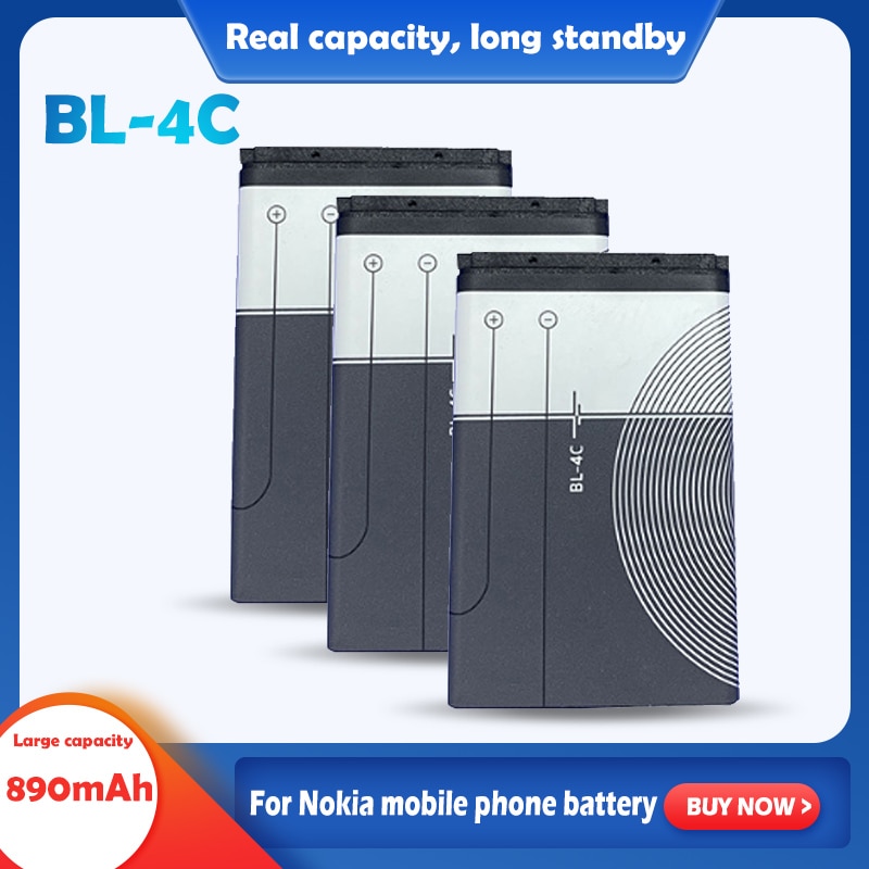 3.7V 890Mah BL-4C Bl 4C Oplaadbare Lithium Batterij Voor Nokia Telefoon 6100 6300 6125 6136S 6170 6260 6301 7705 7200 7270 8208