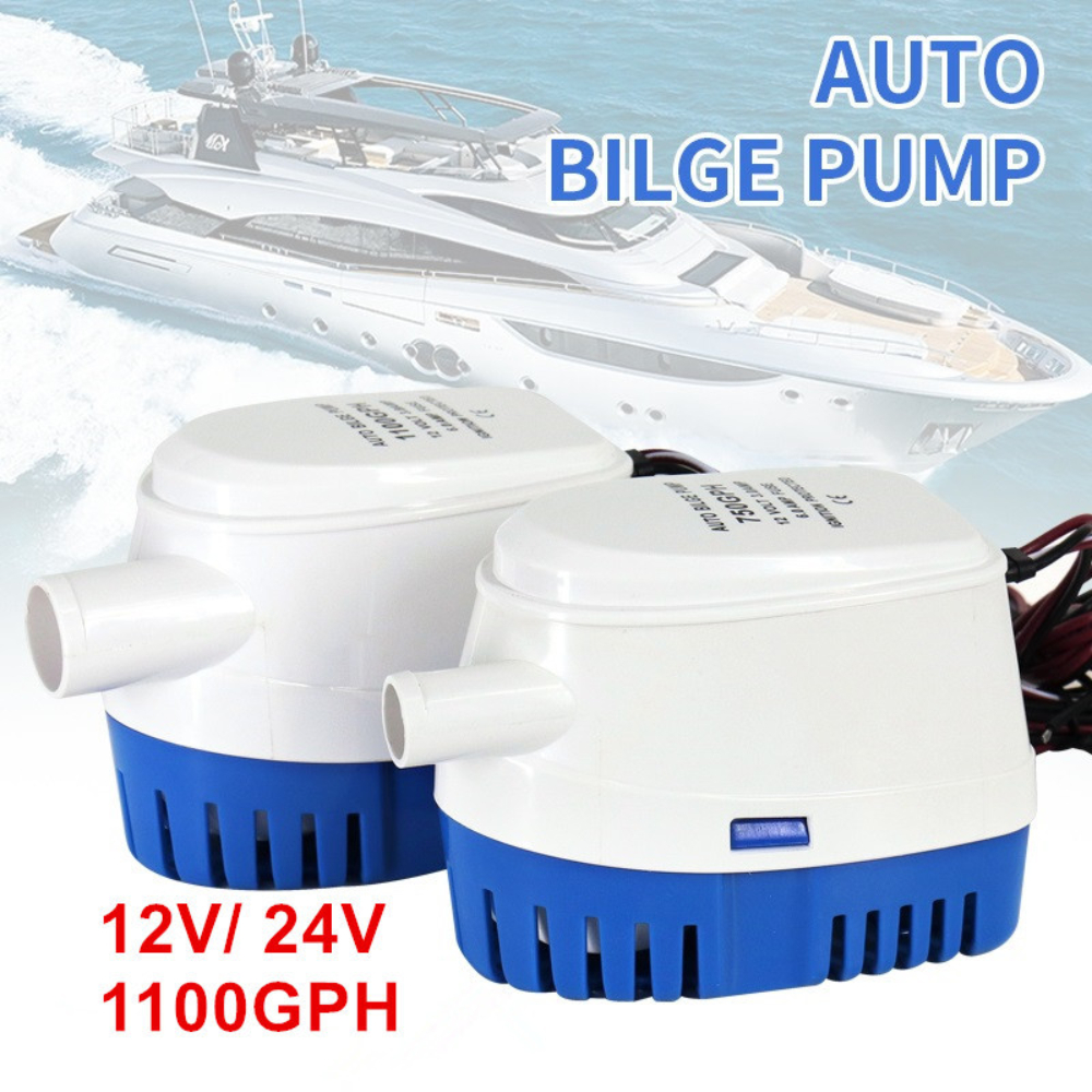 Pompa di sentina automatica  dc 12v/24v 1100 gph pompa elettrica sommergibile con interruttore a galleggiante per yacht barca marina idrovolante solare