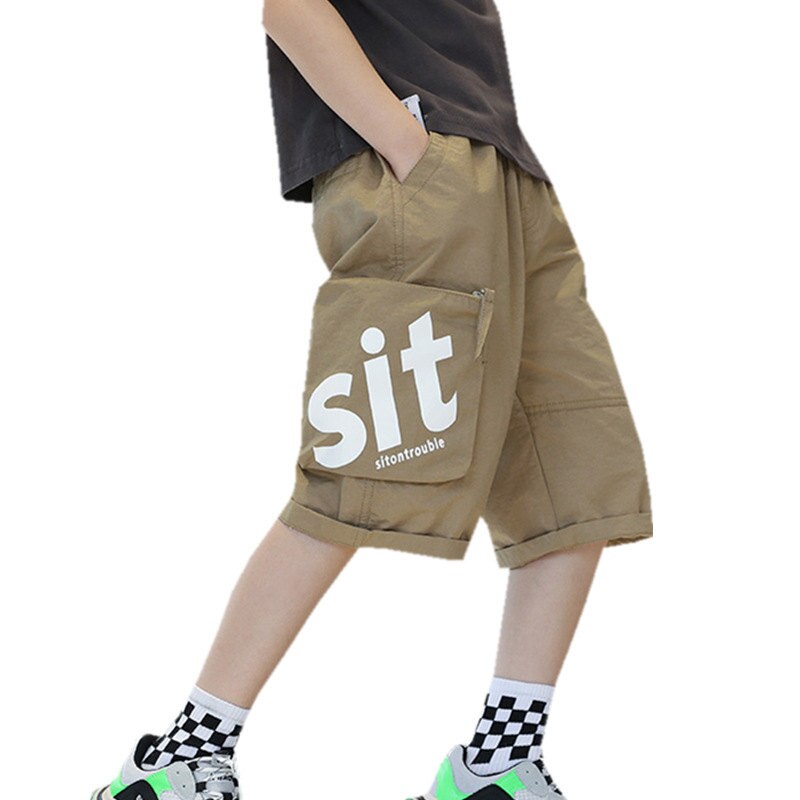 Pantalones cortos de verano para niños grandes, pantalón corto suelto coreano, informal, Delgado, ropa para adolescentes, 6, 8, 10, 12, 14 años