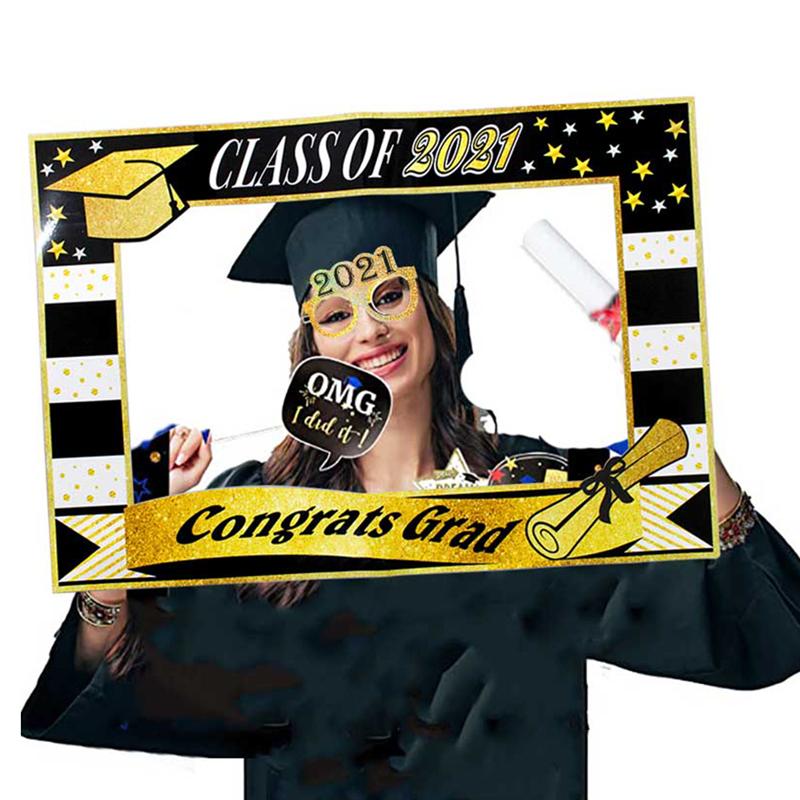 Graduation Photo Booth Frame Paper Selfie Photo Frame Props Party Decoration Supplies