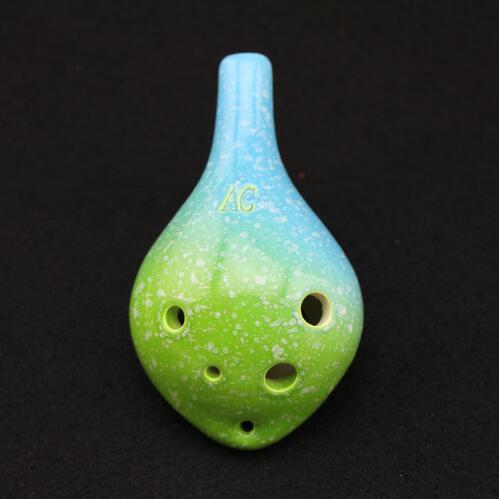 Serie de estrellas de Ocarina, 6 agujeros, 7 colores, cabeza redonda, Alto C, estilo de escritura a mano, instrumento Musical , para amantes: Color 4