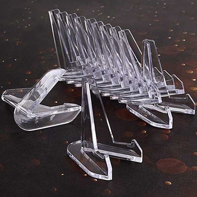 50Pcs Acrylic Mini Coin Display Stands Holders Small Easel Stands for Commemorative Coin Capsule Challenge Coin Medal