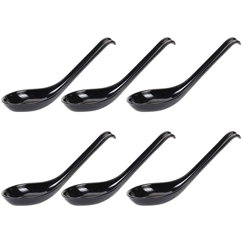 Aziatische soeplepel van porselein, 6-inch set Japanse/Chinese lepel