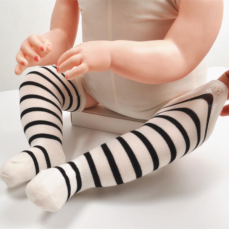 0-24 monate Neugeborenen Baby Knie Hohe Socken Kleinkind Kinder Nette Streifen Socken Baumwolle Warme Baby Junge Mädchen Lange rohr Socke