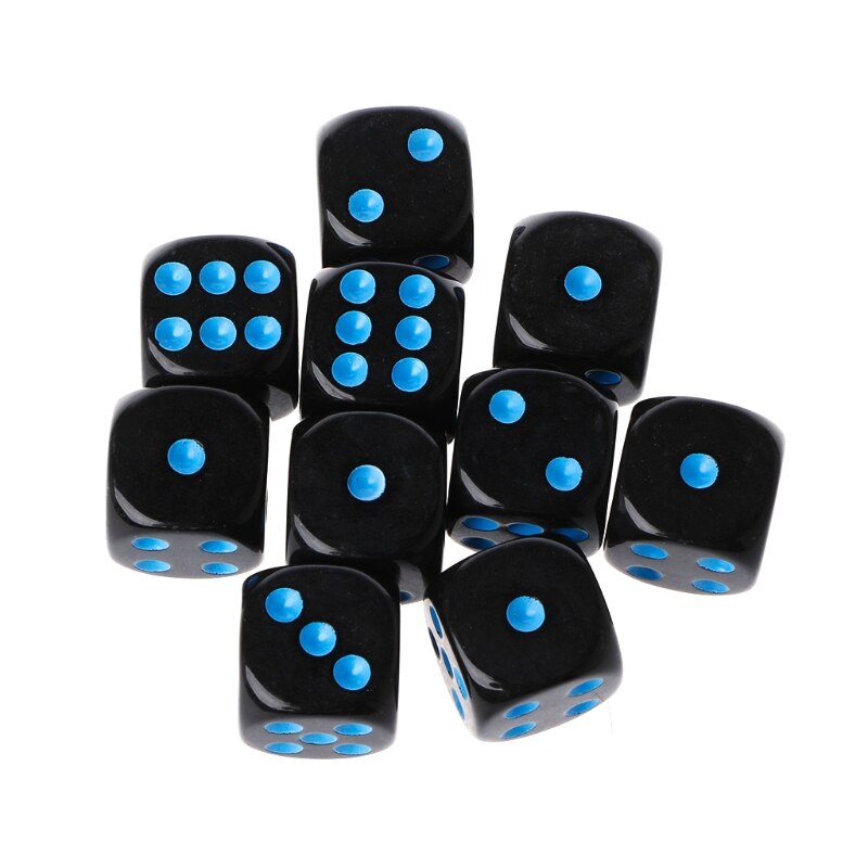 10pcs 15mm Multicolor Acrylic Cube Dice Beads Six Sides Portable Table Games Toy Multi Sides Dice for Board Game