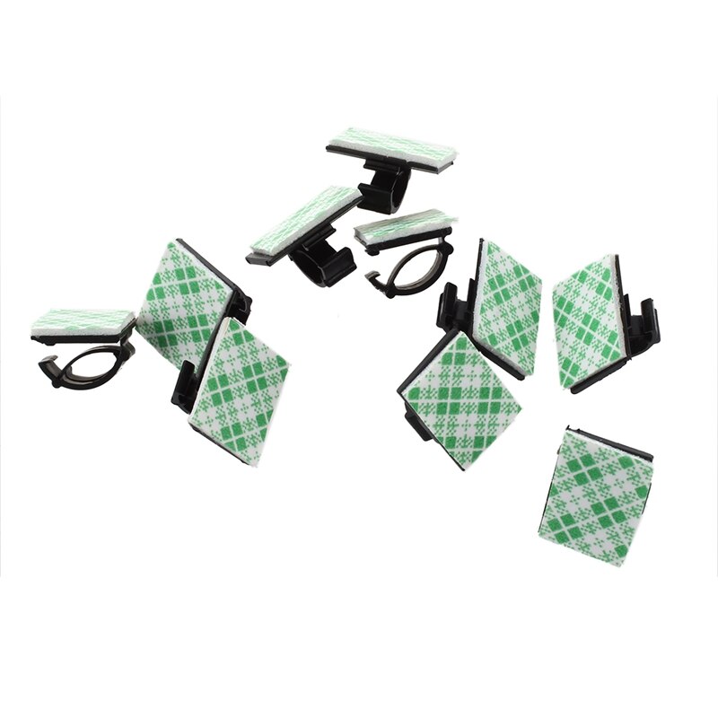 10 pieces rectangle Self-Adhesive 10mm cable tie installation fasteners - Black: Default Title