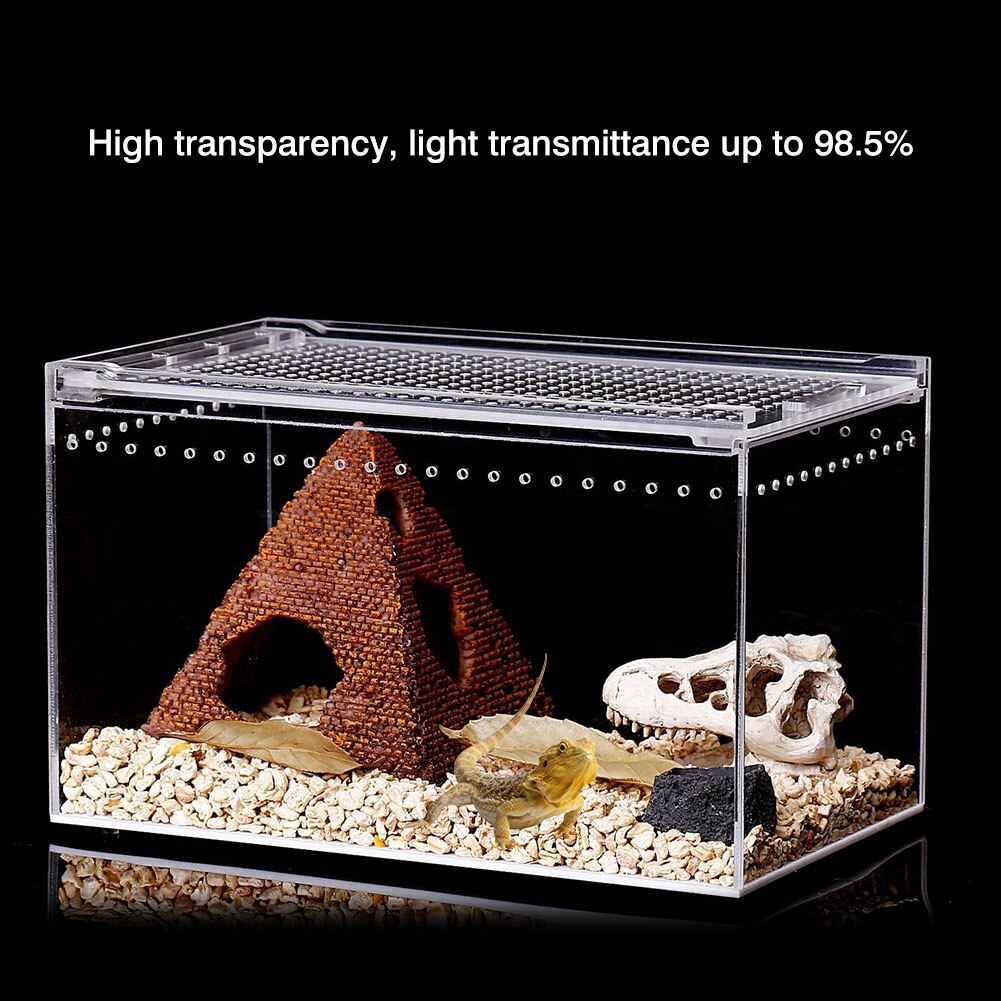 Reptile Breeding Box Clear Acrylic Reptile Feeding Box Multipurpose Terrarium For Insect Tarantulas Amphibians Lizard Snail