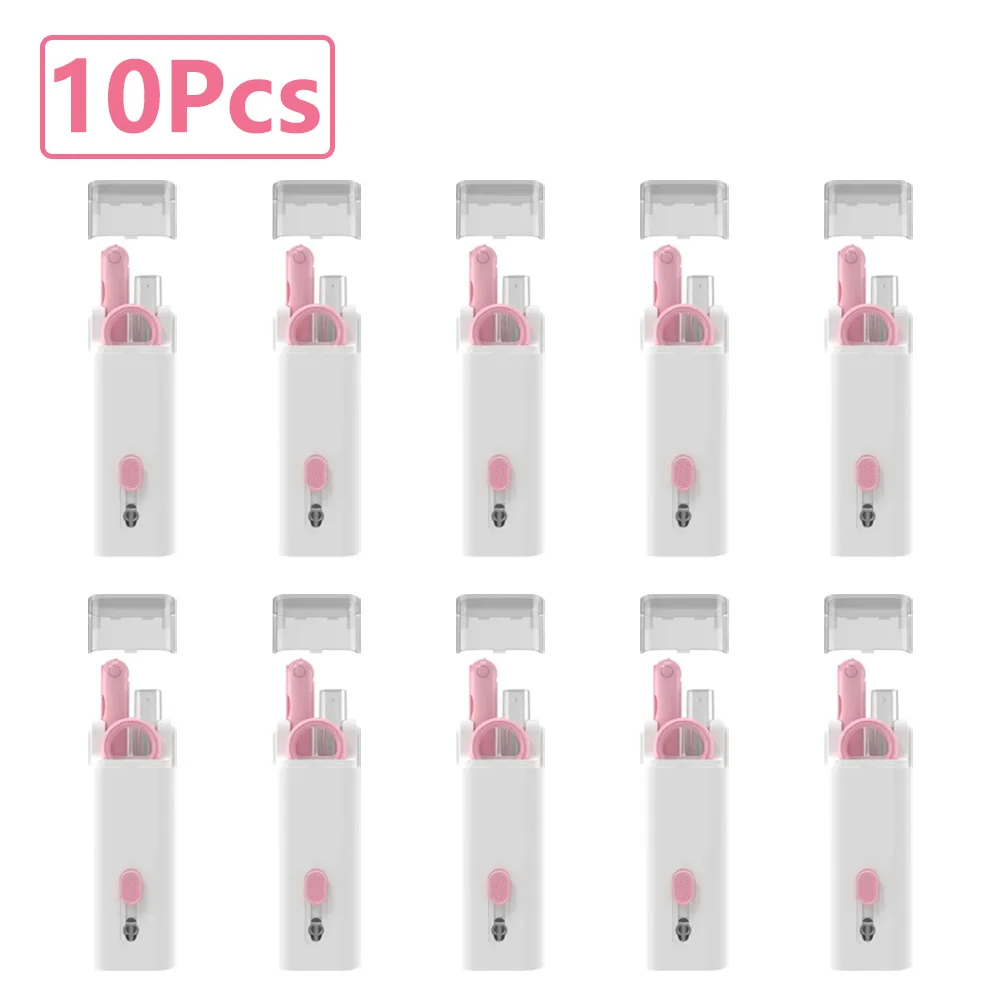 7-in-1 Keyboard Cleaning Kits Airpods Cleaner Headset Cleaner Pen Laptop Screen Cleaning Bluetooth Earphones Cleaning Kit: Brown