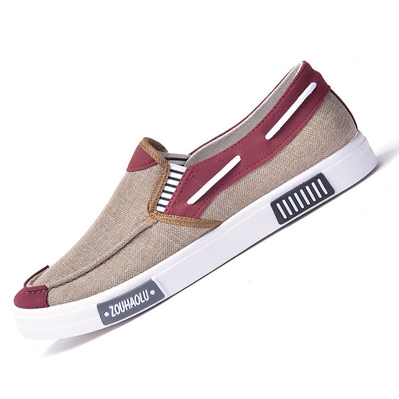 Chaussures d'été en toile pour hommes, Espadrilles, respirantes, décontractées, mocassins confortables, ultralégères, bateau paresseux,: Khaki / 7