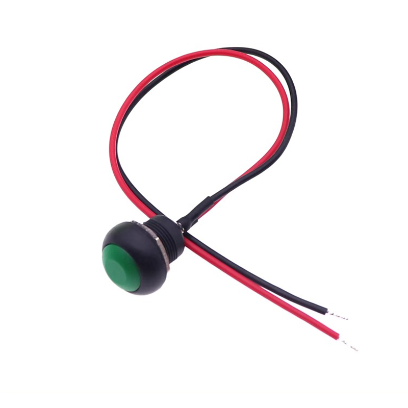 5/20/100PCS 12mm Momentary Push Button Switch ON OFF PBS-33B Self Reset Mini Round Switch With Wire 2Pin 1A DC12V