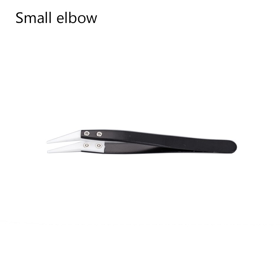 Cabezal de pinzas de cerámica, herramienta de agarre de servicio aislada, antiestática, anticorrosión, resistente a ácidos y álcalis, color negro: Inclinación