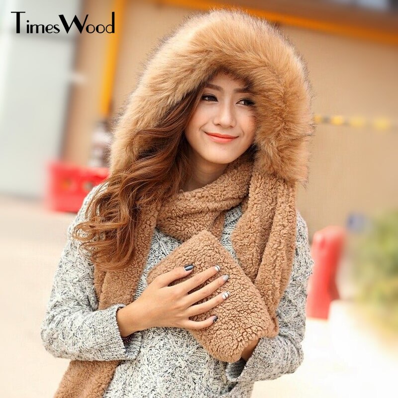 Pretty Sweet Hats Sets With Scarf Glove Winter Women Cute Girl Beautiful Cotton Velvet Caps
