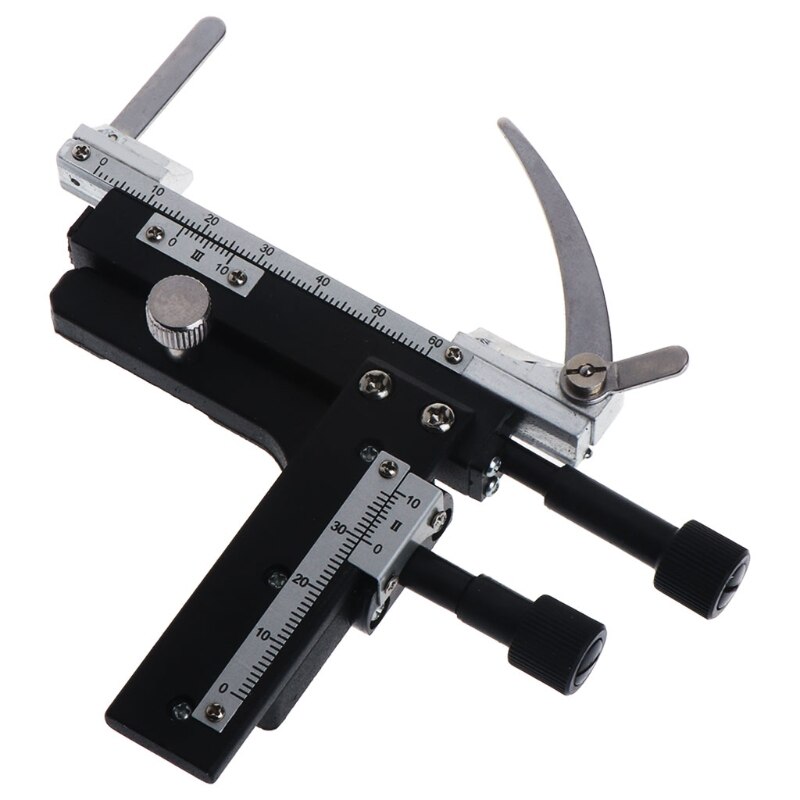 Microscope Attachable Mechanical Stage X-Y Moveable Caliper Vernier with Scale