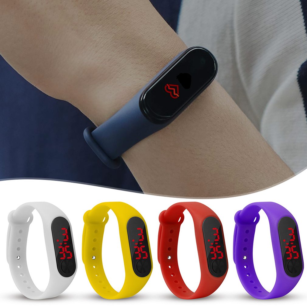 Led elektronische digitale armbandhorloges casual sporthorloge snoepkleurige siliconen koppels polshorloge