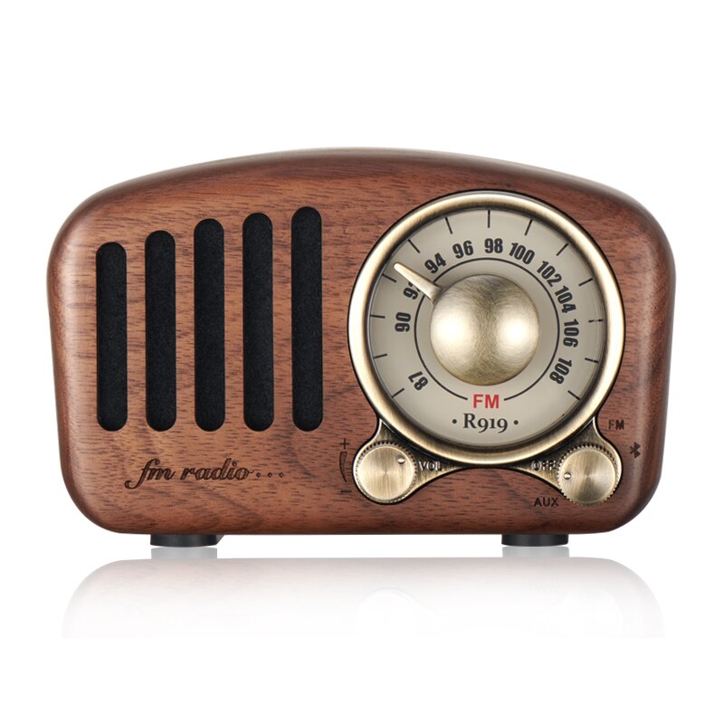 Vintage radio retro bluetooth 5.0 højttaler valnød træ fm radio med gammeldags klassisk stil stærk basforstærkning tf kort