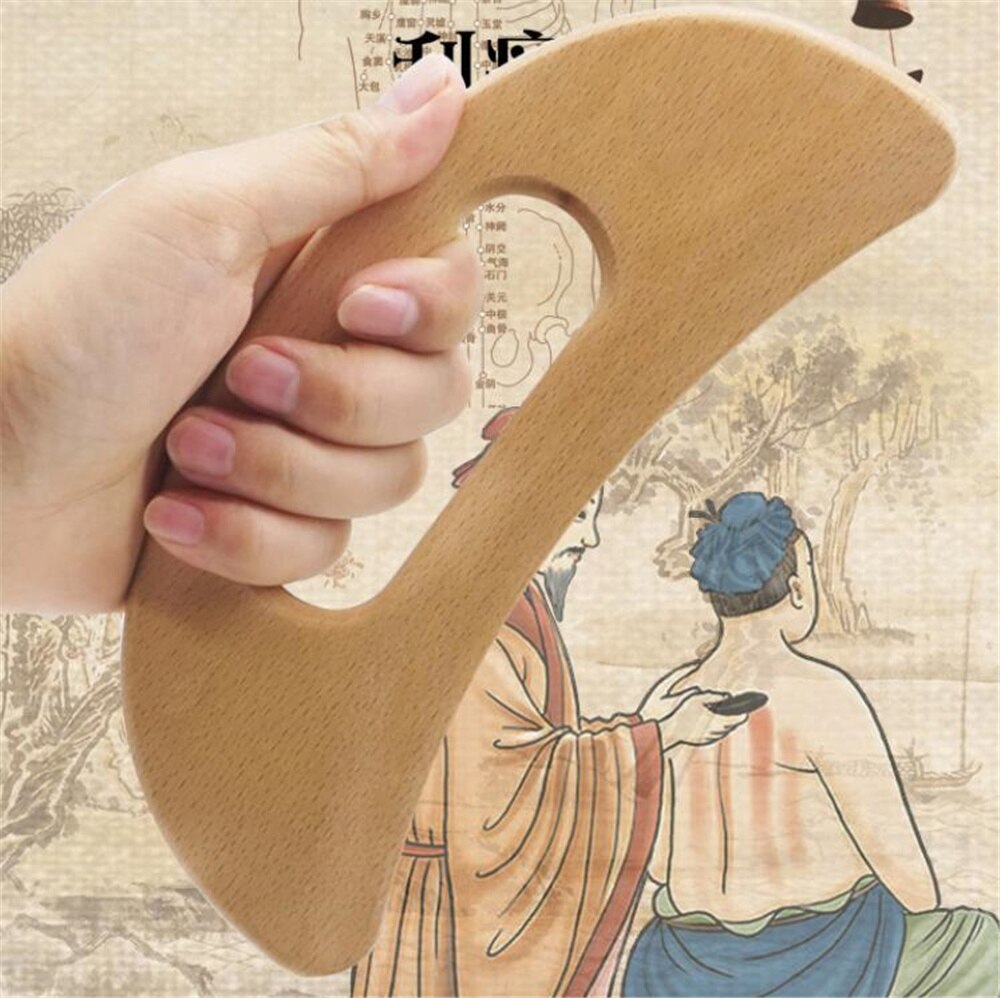 10pcs/lot Wooden Lymphatic Drainage Massage Tool Handheld Gua Sha Scraping Paddle Anti Cellulite Muscle Pain Relief