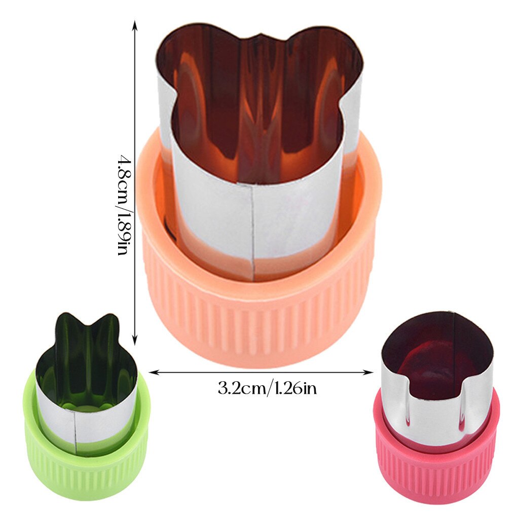3pcs Vegetable Slicing Mold Stainless Steel Mould Carrot Cucumber Fruit Slicing Stencil Multiple Shapes Template Kitchen Tools
