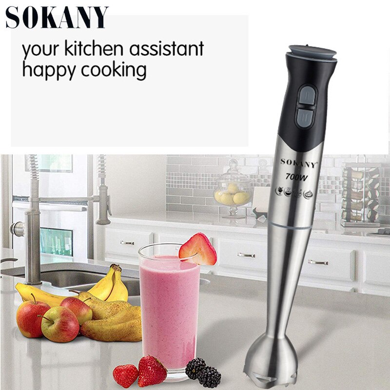 Sokany bärbar 2- stegs rostfritt stål elektrisk mixer frukt grönsak nöt juice smoothie barnmat mixer kök hand mixer