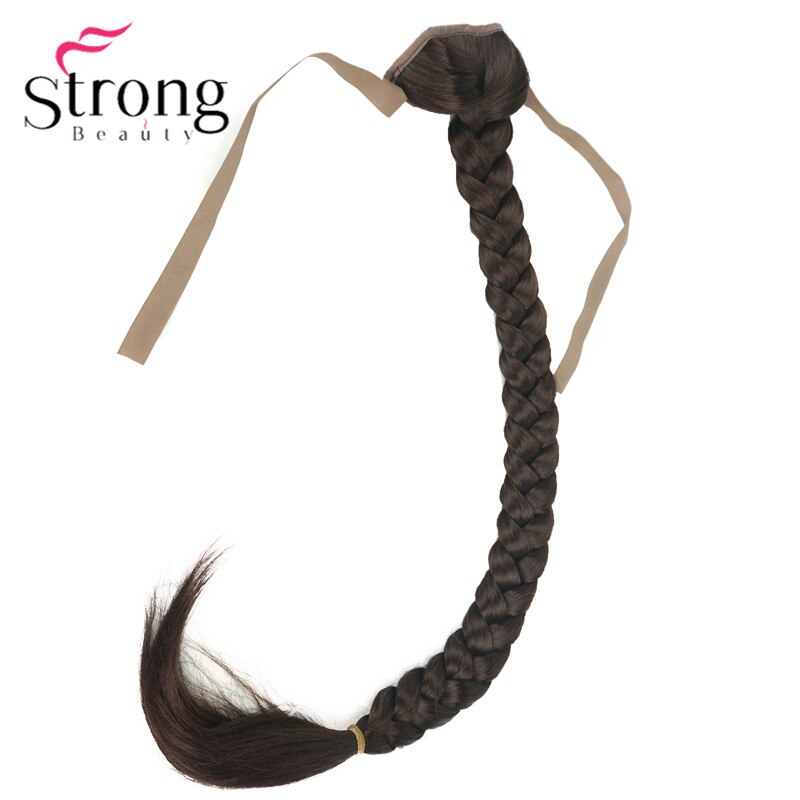 StrongBeauty Blonde Long Fishtail Braid Ponytail Extension Synthetic Clip In Hairpiece COLOUR CHOICES: 33 Dark Auburn
