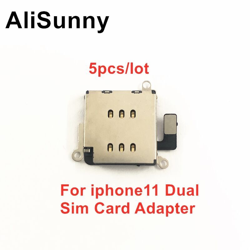 Alisunny 5Pcs Voor Iphone 11 Xr Dual Sim Kaartlezer Houder Lade Sim Card Socket Slot Flex Kabel Vervanging deel