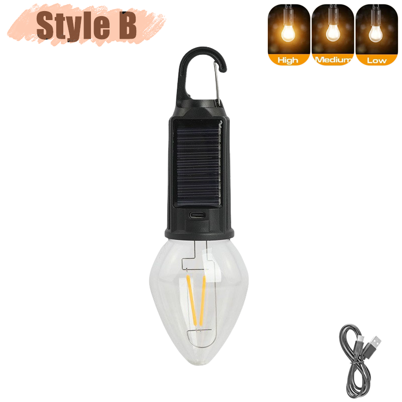 Luz LED Solar portátil para acampar, linterna recargable por USB para exteriores, senderismo, pesca, corte de energía de emergencia, uso de luz de Camping: 9 W