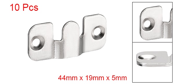 uxcell Uxcell 10Pcs Flush Mount Bracket, Zinc Plated Wall Mount Clip Hook for Picture Frame Hanger: 44x19mm 10Pcs