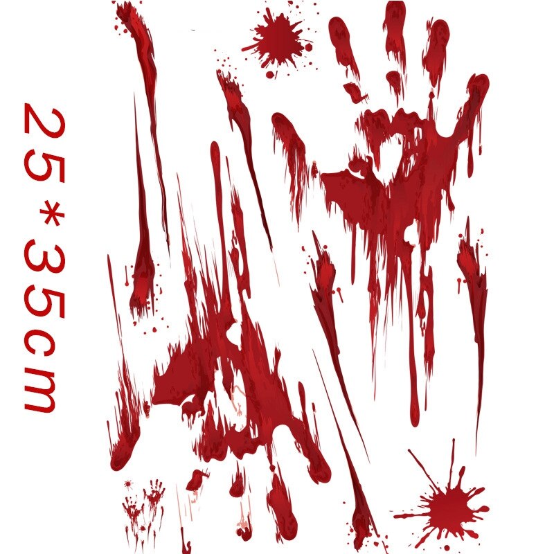 15Pcs Halloween Decoration Bloody Handprints Footprints Bloody Stickers for Shopping Malls, Window Glass,Parties,Etc: SQ904