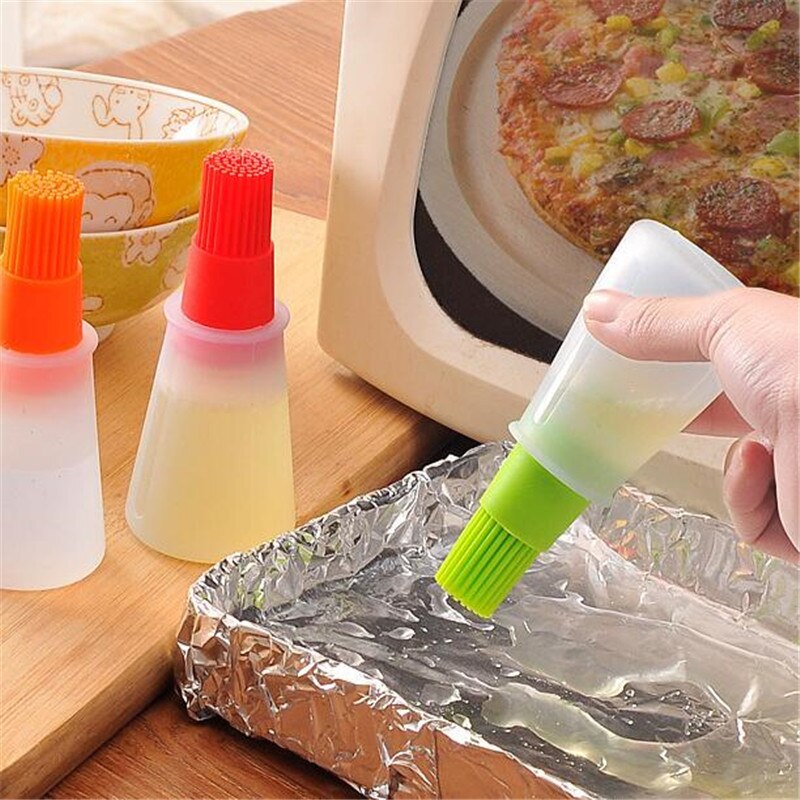 1 Pcs Portable Silicone Oil Bottle Brush Grill Oil Brushes Liquid Oil Pastry Baking BBQ High-temperature Resistance Kitchen Tool