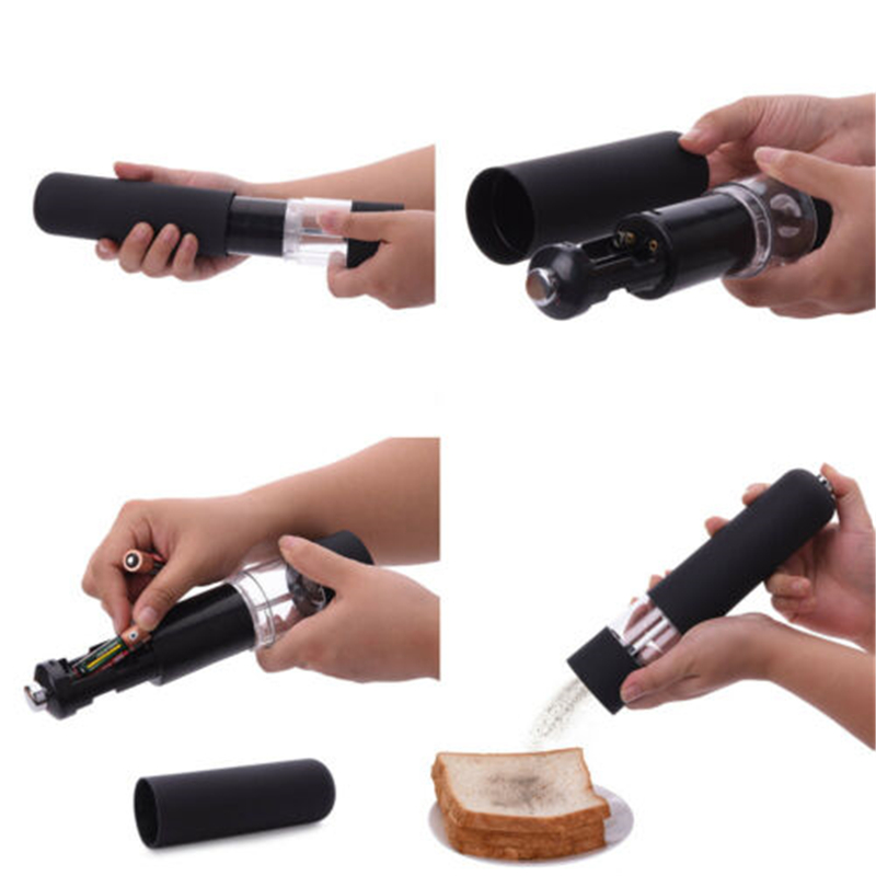 Elektrische Automatische Molen Peper En Zout Molen Led Licht Peper Spice Graan Mills Porselein Slijpen Kern Molen Keuken Gereedschap