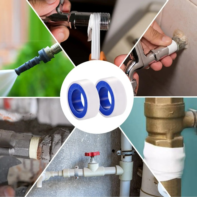 1/50x ruban PTFE plombiers scellant étanche ruban de plomberie pour pomme de douche réparation maison salle de bain tuyau d'eau accessoires d'étanchéité