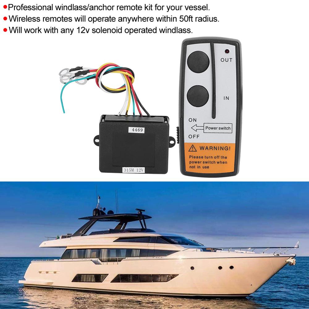 12V ABS Anchor Remote Windlass Wireless Switch Trim Controller Marine Boat Accessory
