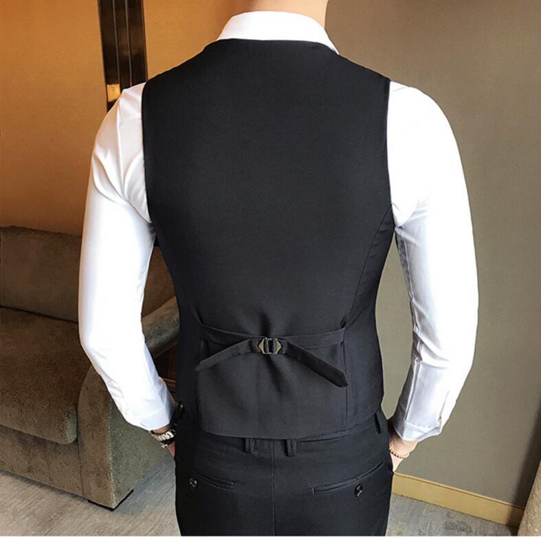 Chaleco negro clásico para hombre vestido de un solo pecho chaleco para traje para hombre Novedades Ropa Informal de hombre chaleco para hombre M-5XL