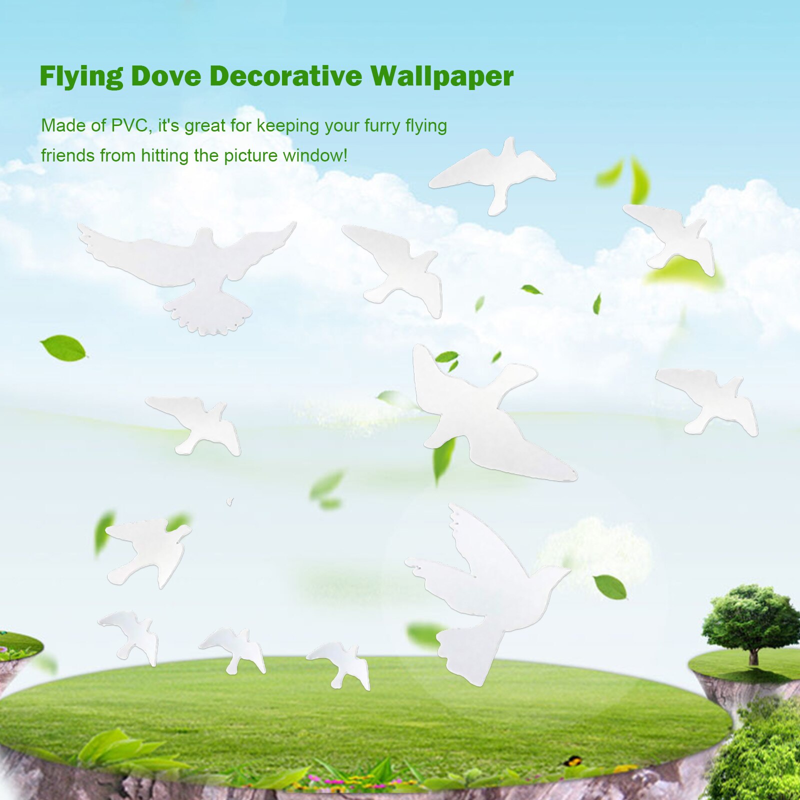 Window Alert Bird Stickers Anti-Collision Doors and Windows Glass Decor Self-Adhesive Silhouettes Window Clings Sticker Set