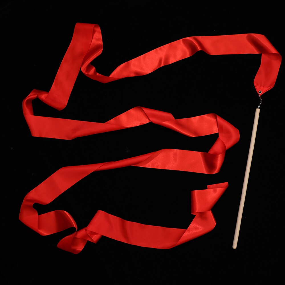 2Pcs 2m Colorful Rhythmic Gymnastics Ribbon Dancing Gymnastics Ribbon Dancing Streamers for Kids Children (Red): Red 1