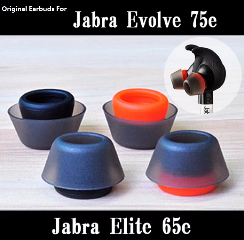 100% auriculares originales para Jabra Elite 65e,Evolve 75e, auriculares inalámbricos intrauditivos, auriculares de silicona de repuesto