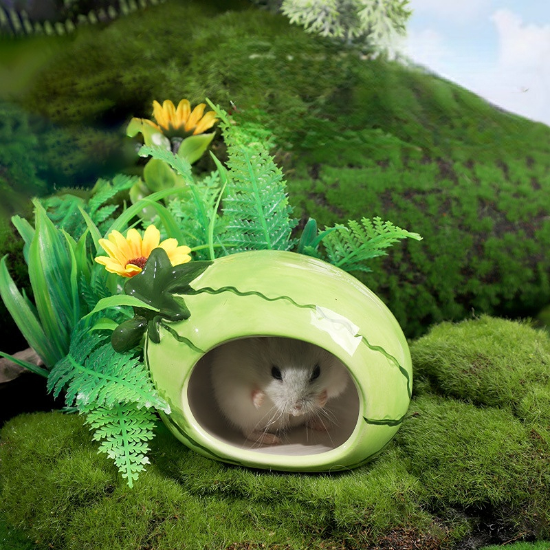 Esconderijo de animales pequeños, Chinchilla de cerámica, Mini cabana, jaula de cueva, accesorios para hámsteres enanos, gerbils y casa de hámster erizo