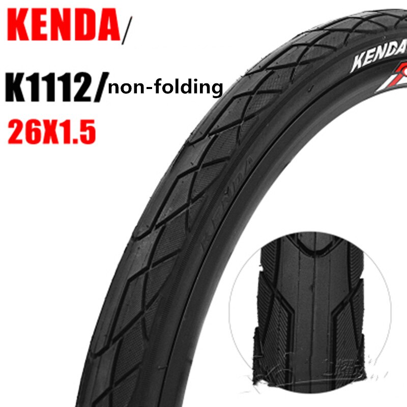 KENDA k1112 bicycle tyre mountain bike 26*1.5/1.75 puncture-proof folding/non-folding bike tire: black  26x1.5